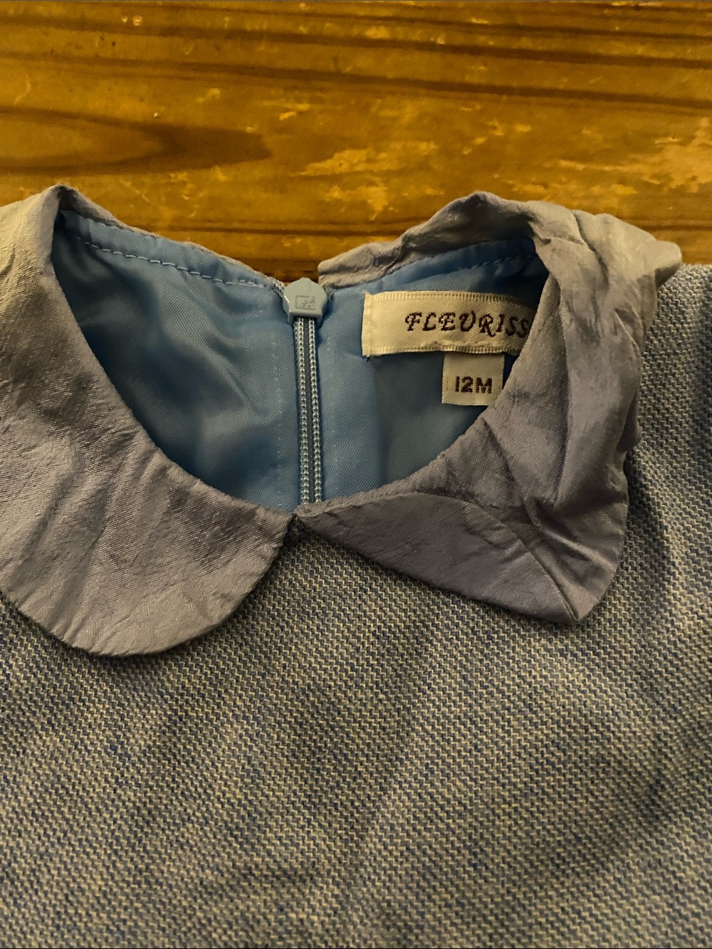Fleurisse Baby Blue Peter Pan Collar Dress - 12M
